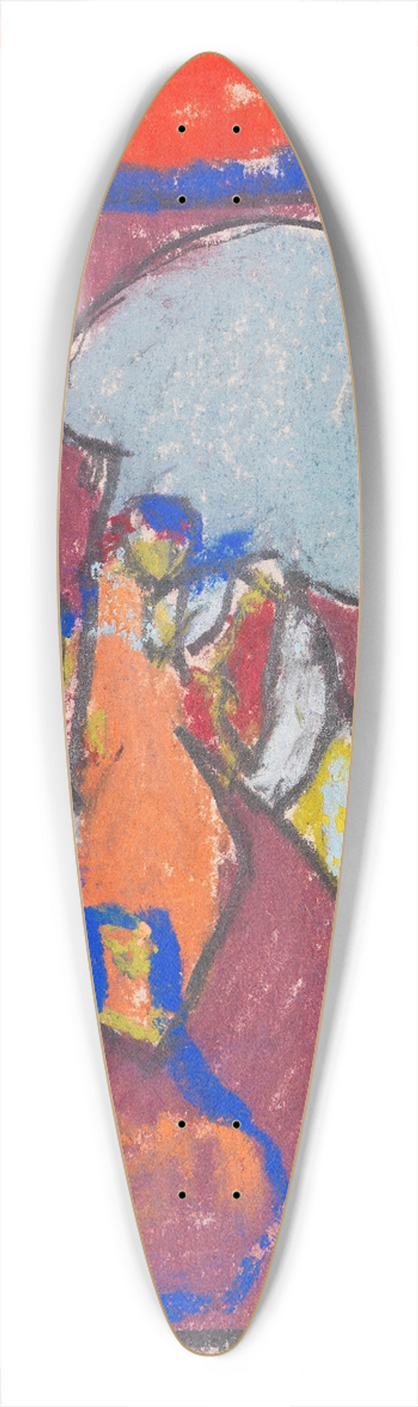 Adolf Hlzel - Figurengruppe 39.3 inch art pintail longboard deck