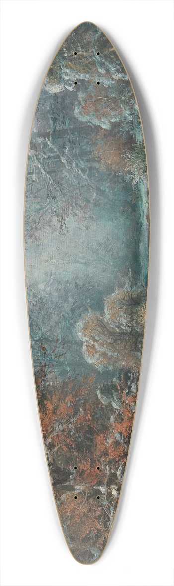 Adolf Kaufmann - Winterliche Flusslandschaft 39.3 inch art pintail longboard deck