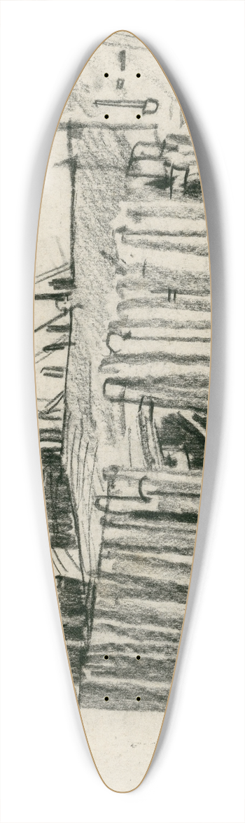 Adolf le Comte - Aanlegsteiger te Veere 39.3 inch art pintail longboard deck