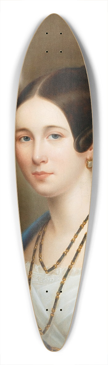 Adolf Senff - Portrait of a lady with hibiscus flowers in her hair 39.3 inch art pintail longboard deck