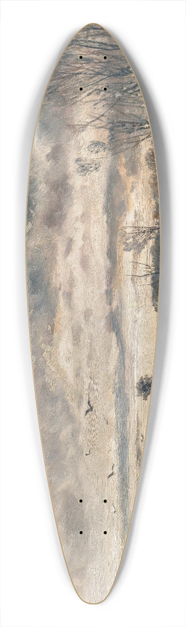 Adolf Stademann - Fishing on the Ice 39.3 inch art pintail longboard deck
