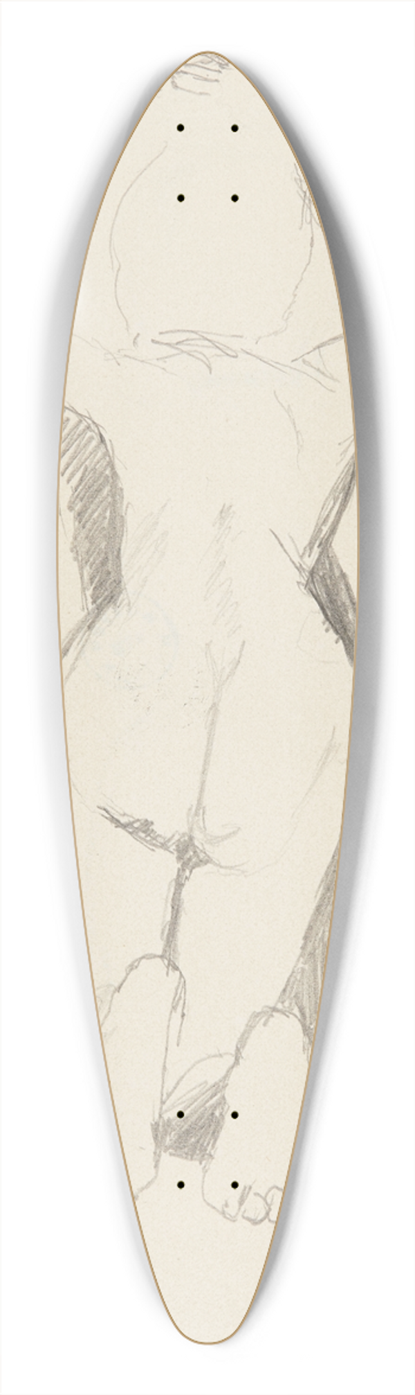 Adolf Sternschuss - Akt klczcej kobiety z uniesionymi rkoma 39.3 inch art pintail longboard deck