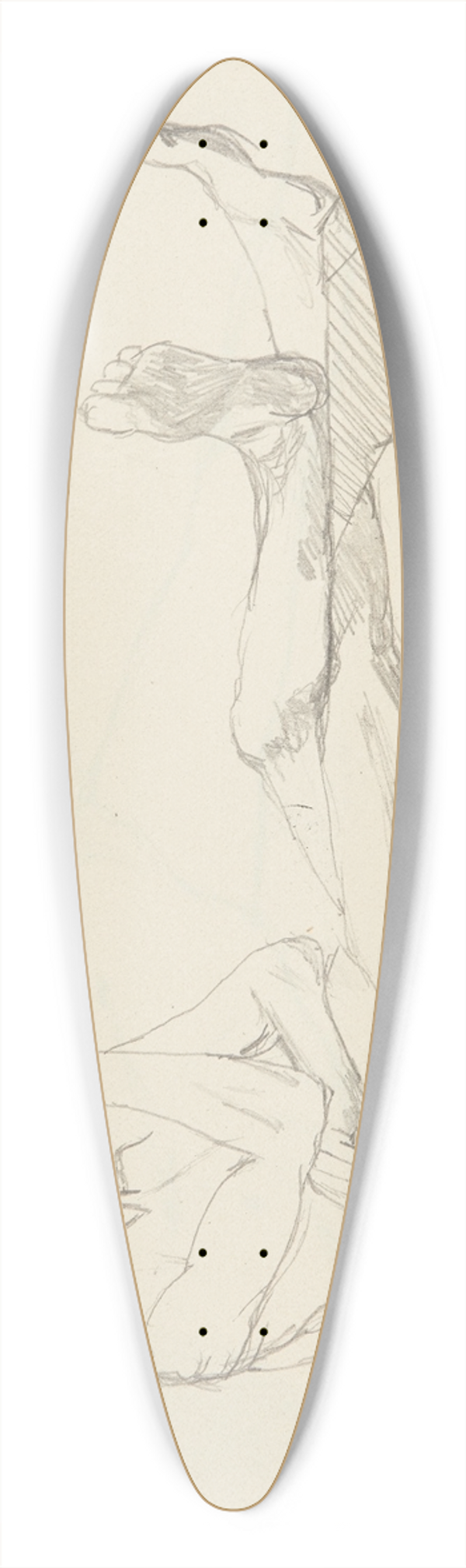 Adolf Sternschuss - Akt siedzcego mczyzny trzymajcego nogi na krzeseku typu trjng 39.3 inch art pintail longboard deck