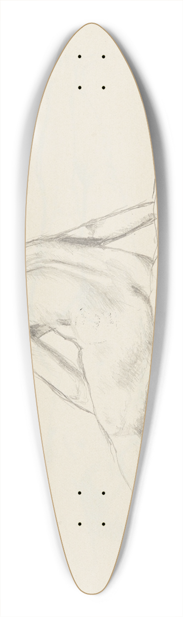 Adolf Sternschuss - akt siedzcej tyem kobiety 39.3 inch art pintail longboard deck