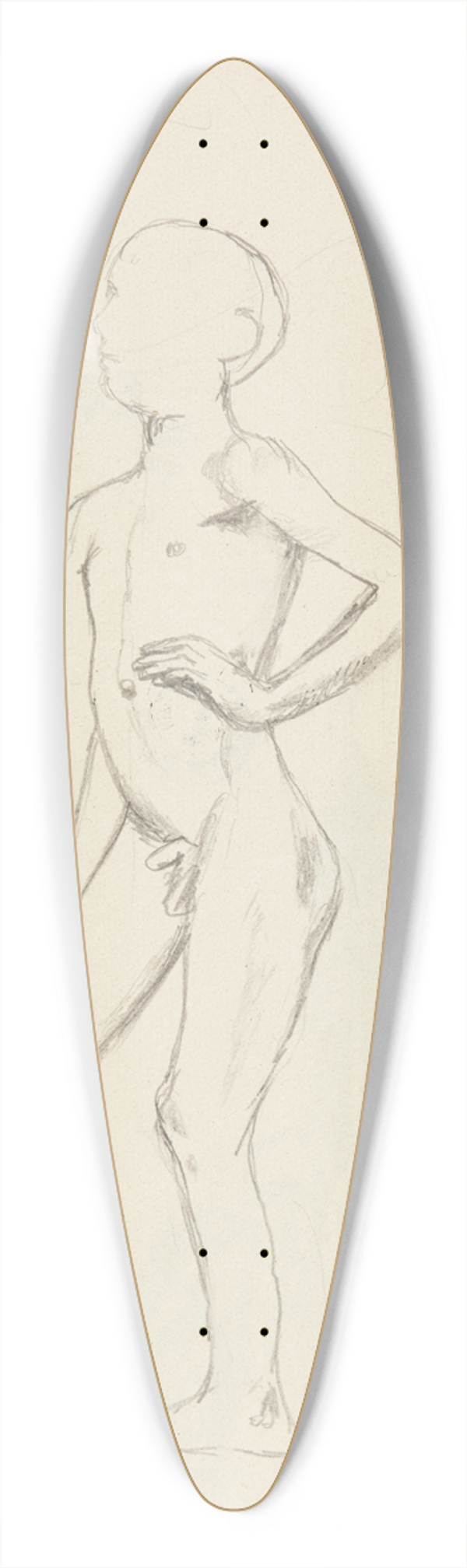 Adolf Sternschuss - akt stojcego chopca 39.3 inch art pintail longboard deck