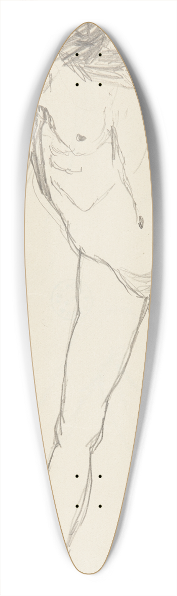 Adolf Sternschuss - Akt stojcego mczyzny 39.3 inch art pintail longboard deck
