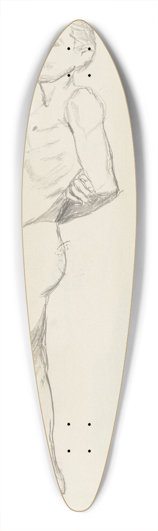 Adolf Sternschuss - akt stojcego mczyzny 39.3 inch art pintail longboard deck