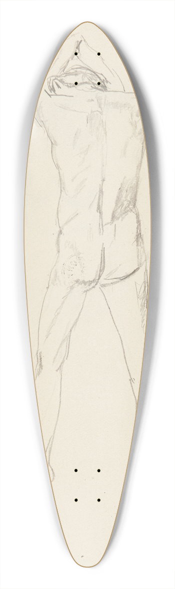 Adolf Sternschuss - akt stojcego tyem mczyzny 39.3 inch art pintail longboard deck