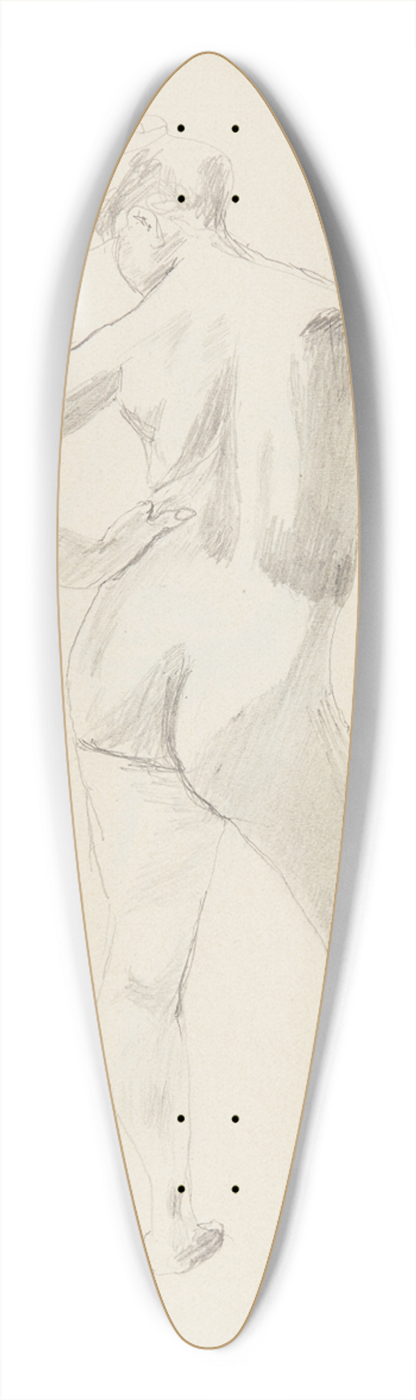 Adolf Sternschuss - akt stojcej kobiety 39.3 inch art pintail longboard deck