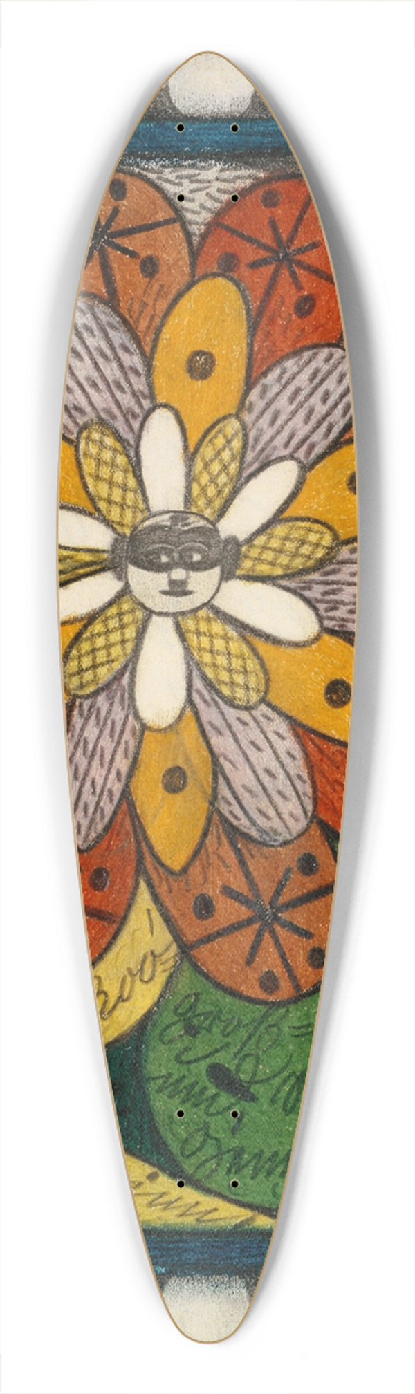 Adolf Wlfli - Skt. Adolf=Roosali 39.3 inch art pintail longboard deck