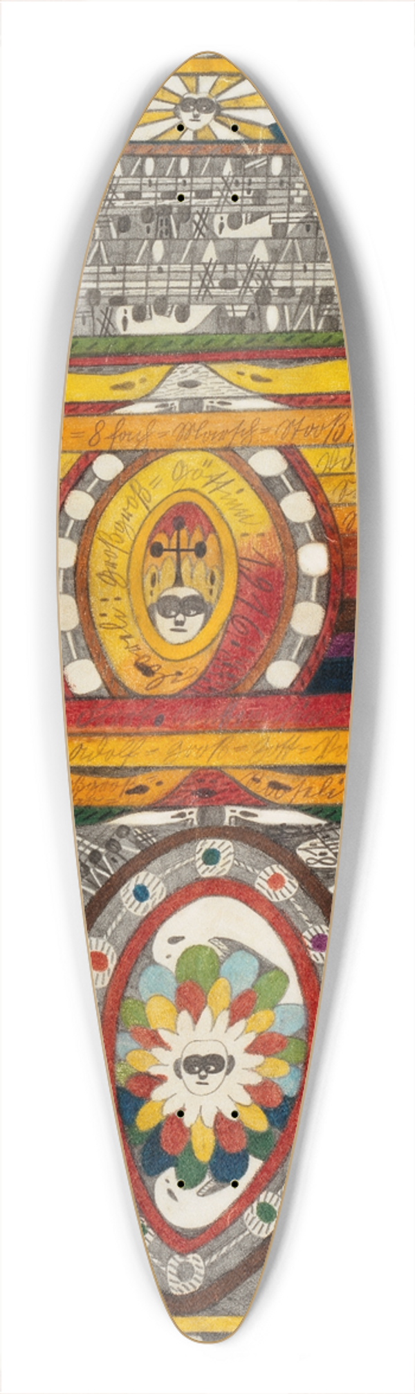 Adolf Wlfli - Stadt Bern, No. 4 39.3 inch art pintail longboard deck