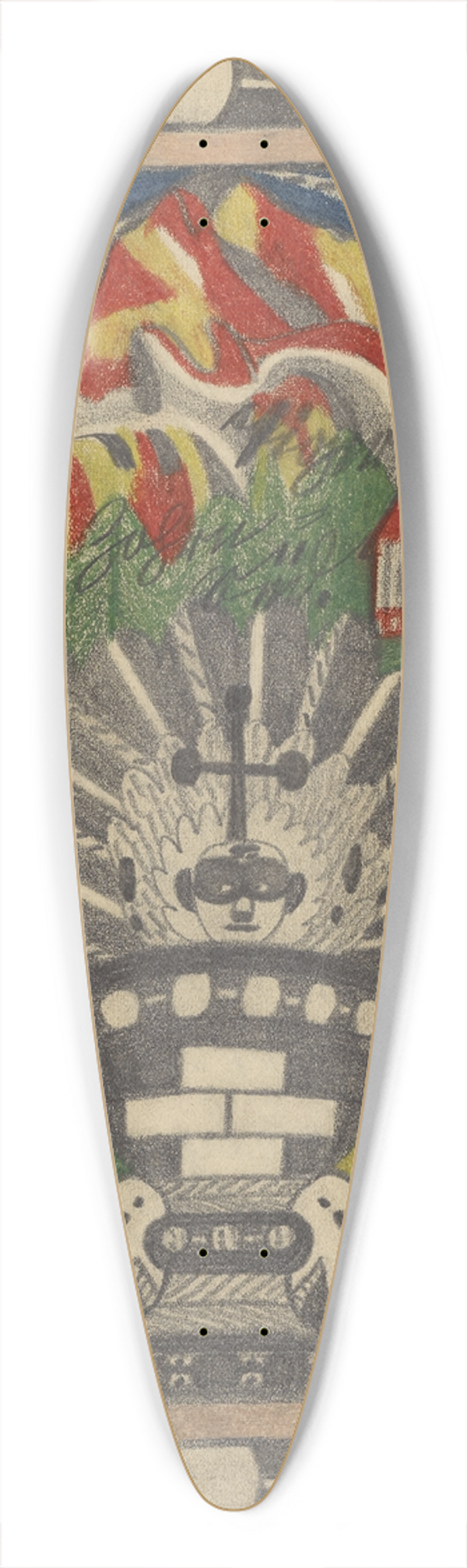 Adolf Wlfli - Tiger=Zohrn=Riesen=Gletscher,=Hochalp=Stok, in Nordwest=Indien 39.3 inch art pintail longboard deck