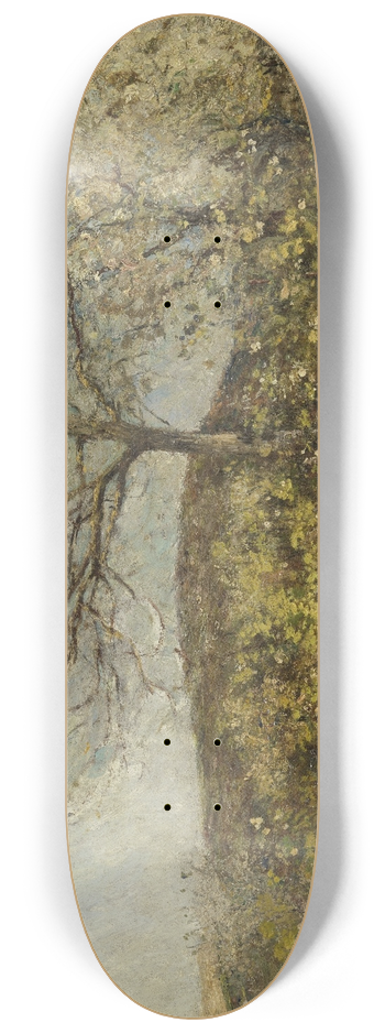 Adolphe Monticelli - Landschap met bloeiende boomgaard 8.25 inch art skate deck