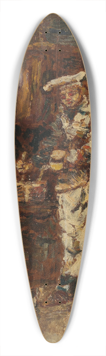 Adolphe Monticelli - Detail study for La Rottisserie des deux Paons 39.3 inch art pintail longboard deck