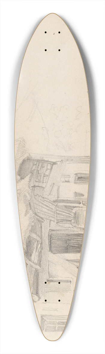 Adolph Tidemand - Bondehus, Kreuzberg 39.3 inch art pintail longboard deck