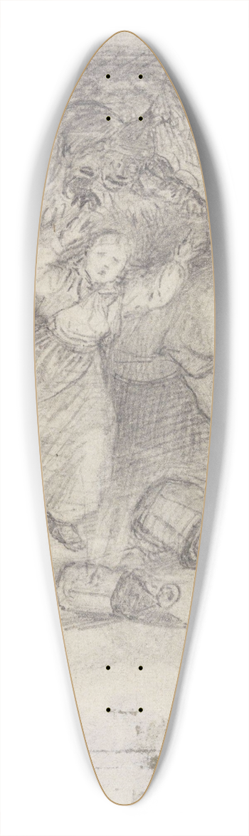 Adolph Tidemand - En aftenstund i et proprietrkjkken 39.3 inch art pintail longboard deck