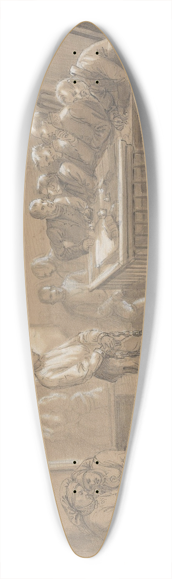 Adolph Tidemand - En rettscene p landet 39.3 inch art pintail longboard deck