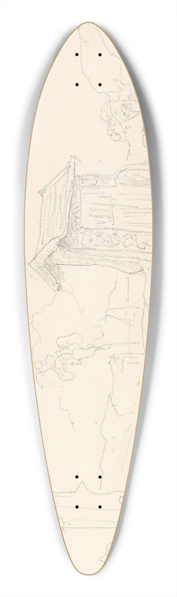 Adolph Tidemand - Fberg kirke 39.3 inch art pintail longboard deck