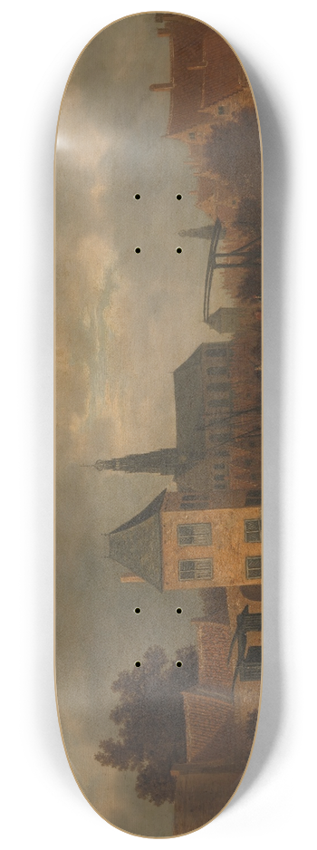 Balthasar van der Veen - View of the Town of Haarlem, taken from the Spaarne River, showing the Eendjespoort 8.25 inch art skate deck
