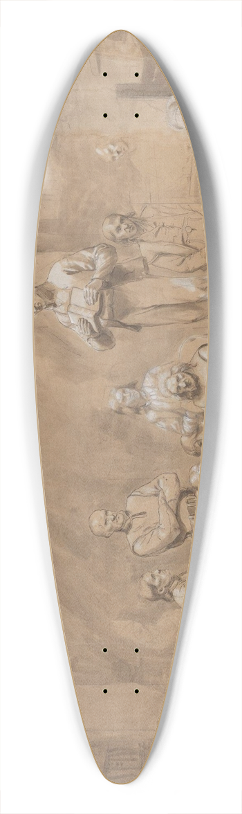 Adolph Tidemand - Haugianerne 39.3 inch art pintail longboard deck