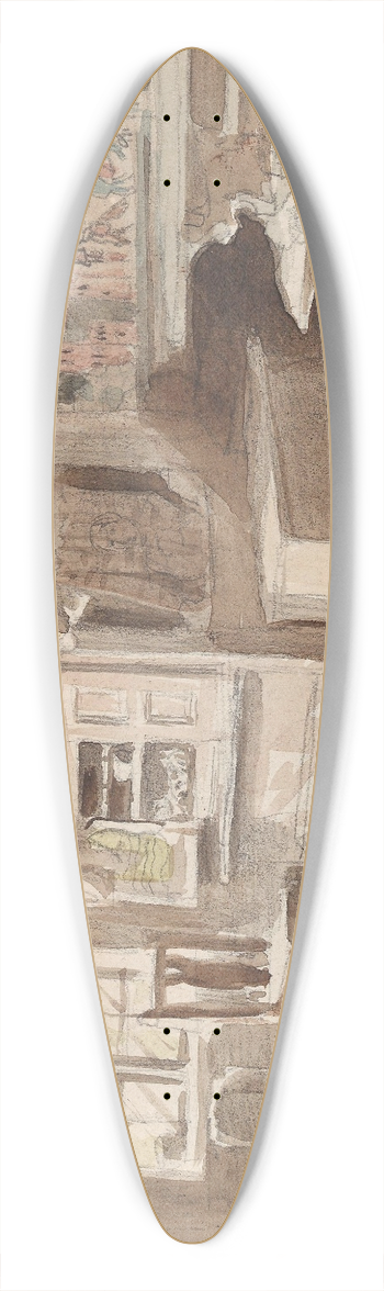 Adolph Tidemand - Interir, Leksand 39.3 inch art pintail longboard deck