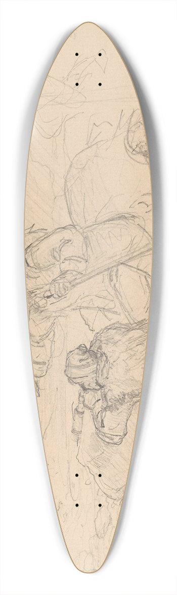 Adolph Tidemand - Jegere 39.3 inch art pintail longboard deck