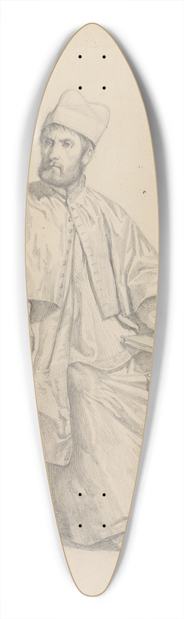 Adolph Tidemand - Kardinal 39.3 inch art pintail longboard deck
