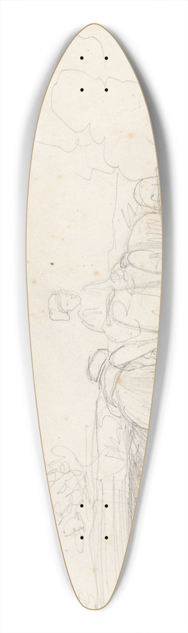 Adolph Tidemand - Klesvask i elven 39.3 inch art pintail longboard deck