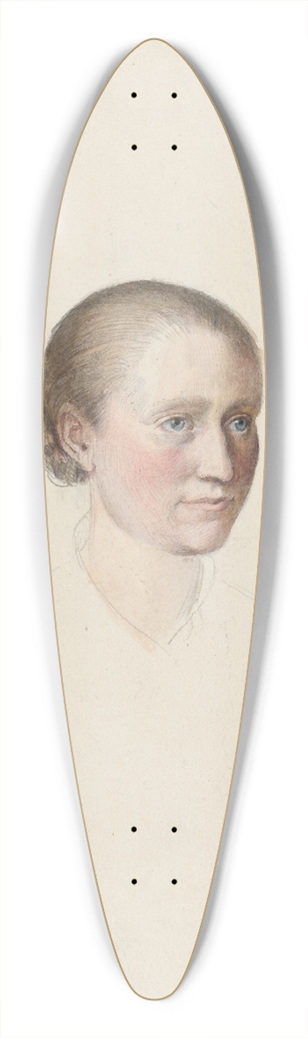 Adolph Tidemand - Kvinnehode. 39.3 inch art pintail longboard deck