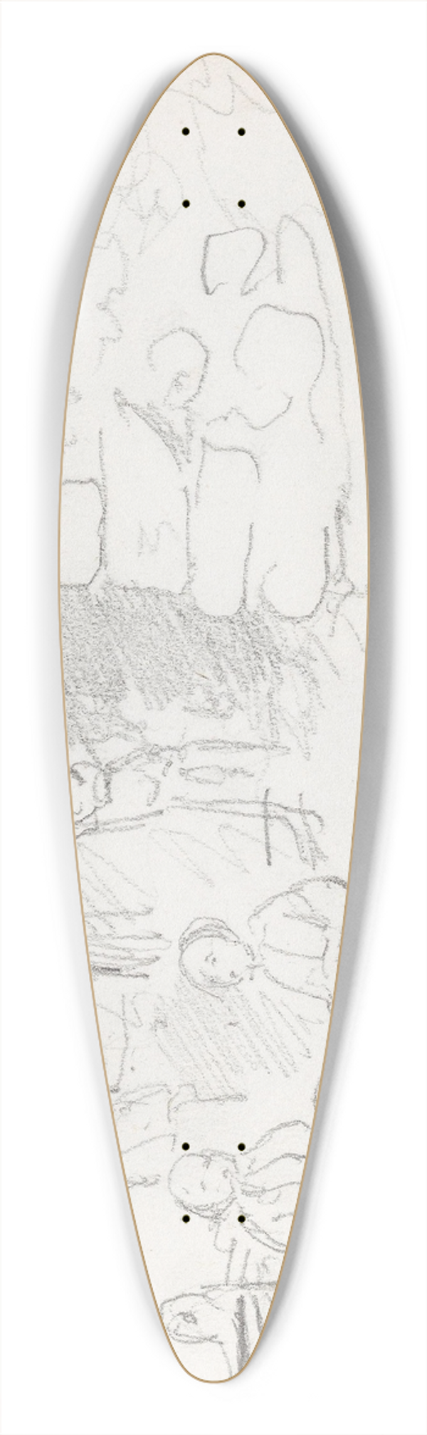 Adolph Tidemand - Kvinne og barn utenfor tunnel, ved Berger 39.3 inch art pintail longboard deck
