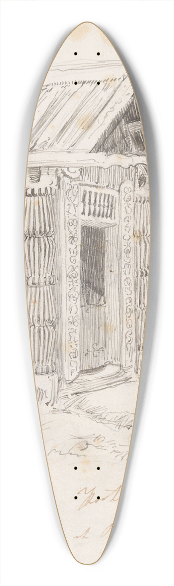 Adolph Tidemand - Portal p et brukshus, Nisi i Gransherad 39.3 inch art pintail longboard deck