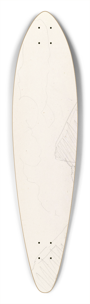 Adolph Tidemand - Riss av fjell og skyer 39.3 inch art pintail longboard deck