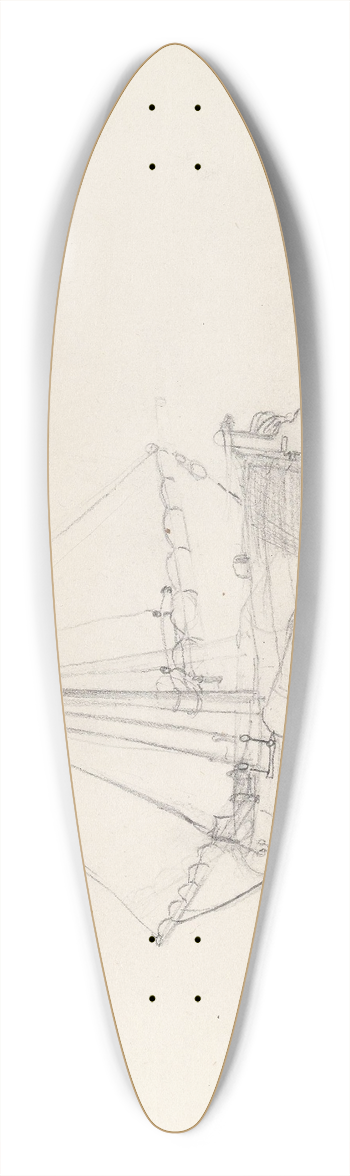 Adolph Tidemand - Seilbt p land 39.3 inch art pintail longboard deck