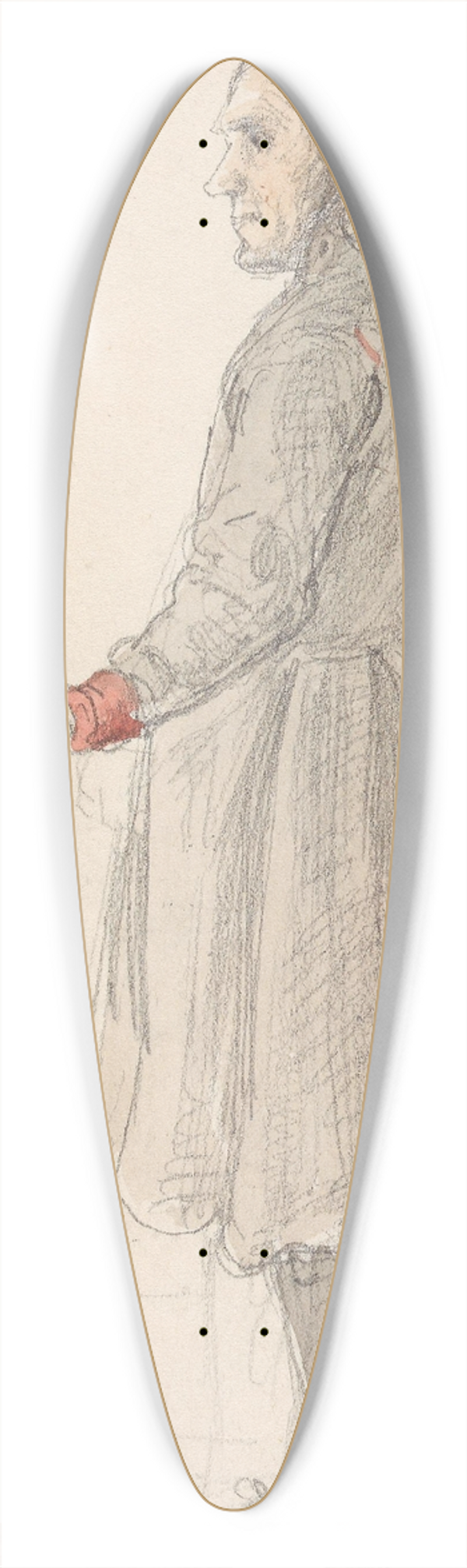 Adolph Tidemand - Stende mannsfigur, Likens 39.3 inch art pintail longboard deck