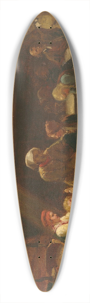 Adolph Tidemand - Sunday Morning in a Farmers House 39.3 inch art pintail longboard deck