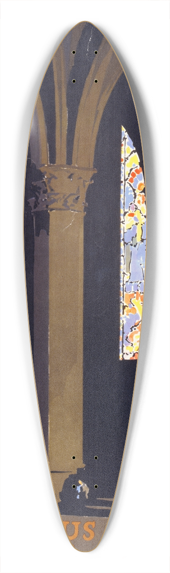 Adolph Treidler - Religious books build character 39.3 inch art pintail longboard deck