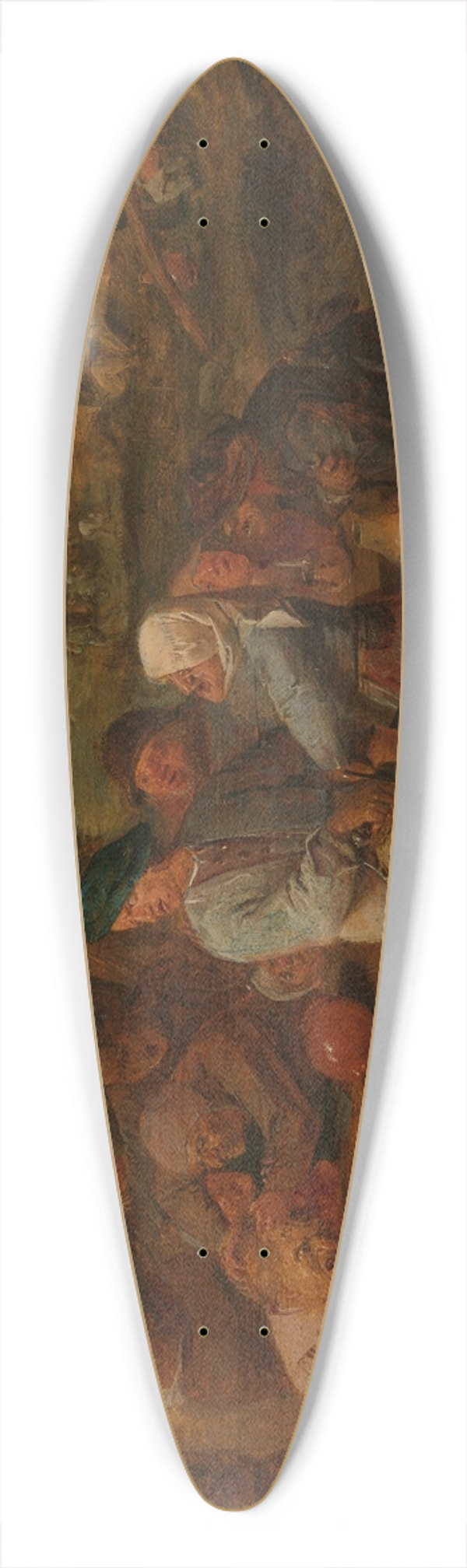 Adriaen Brouwer - Card Fight outside a Country Tavern 39.3 inch art pintail longboard deck