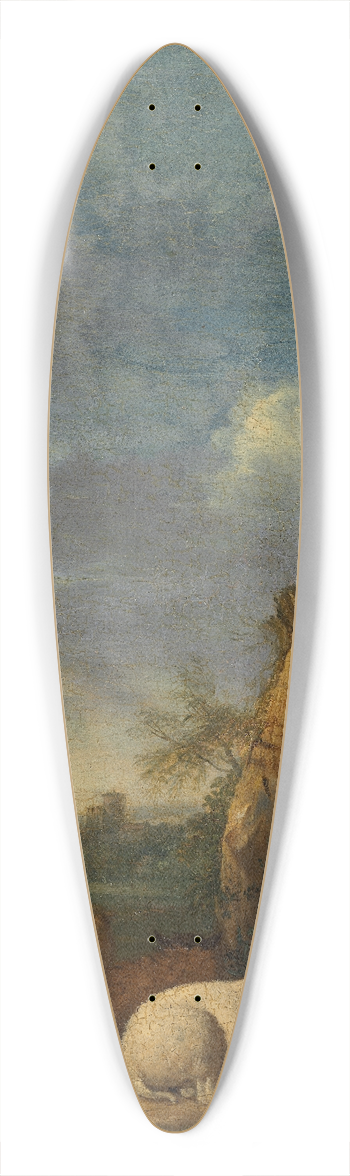 Adriaen van de Velde - Landscape with Sheep and a Sleeping Shepherd 39.3 inch art pintail longboard deck