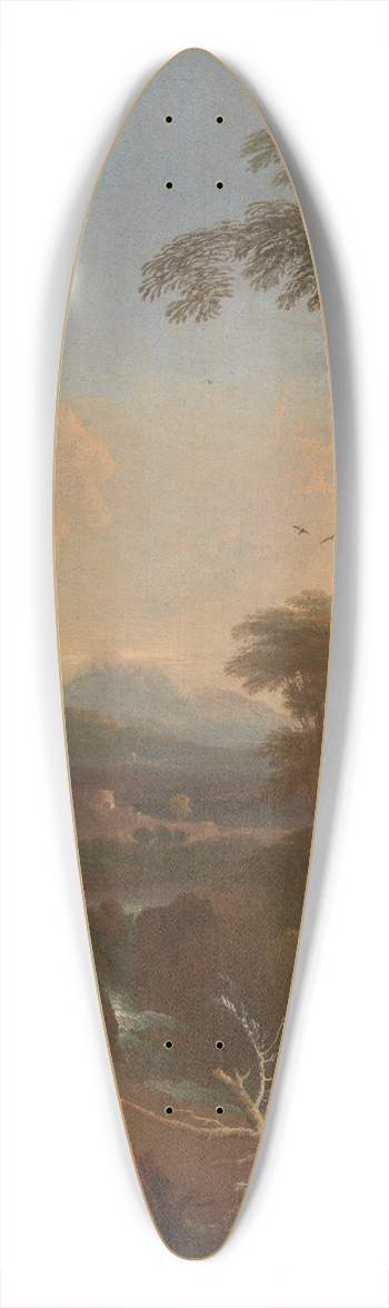 Adriaen van Diest - Landscape with Distant Mountains 39.3 inch art pintail longboard deck