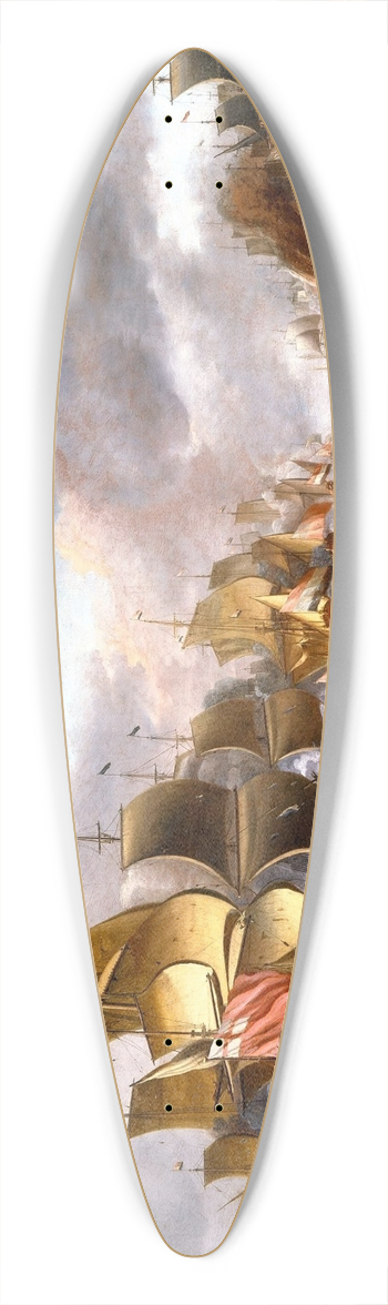 Adriaen van Diest - The Battle of Lowestoft, 3 June 1665; Engagement between the English and Dutch Fleets. 39.3 inch art pintail longboard deck