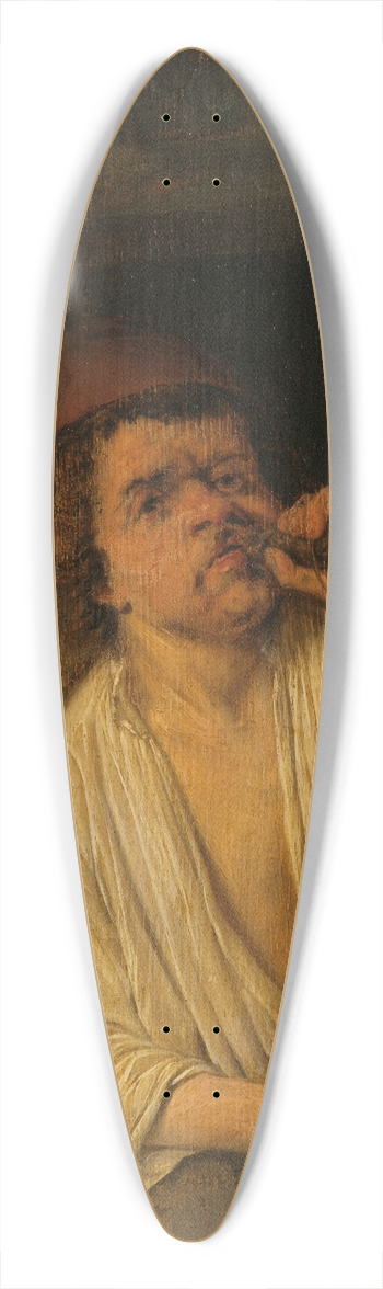 Adriaen van Ostade - A Baker Sounding his Horn 39.3 inch art pintail longboard deck