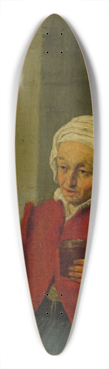 Adriaen van Ostade - A woman holding a jug and a cup 39.3 inch art pintail longboard deck