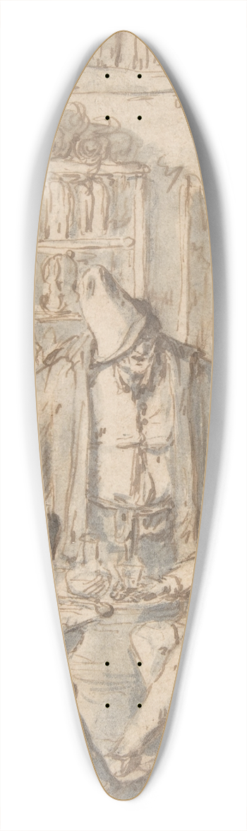 Adriaen van Ostade - Drinkers in a Tavern 39.3 inch art pintail longboard deck