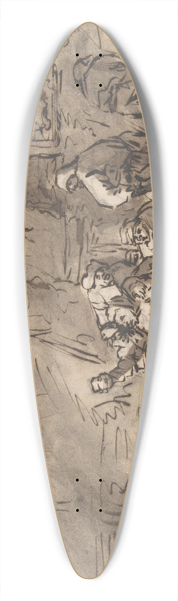 Adriaen van Ostade - Scene in an Inn 39.3 inch art pintail longboard deck