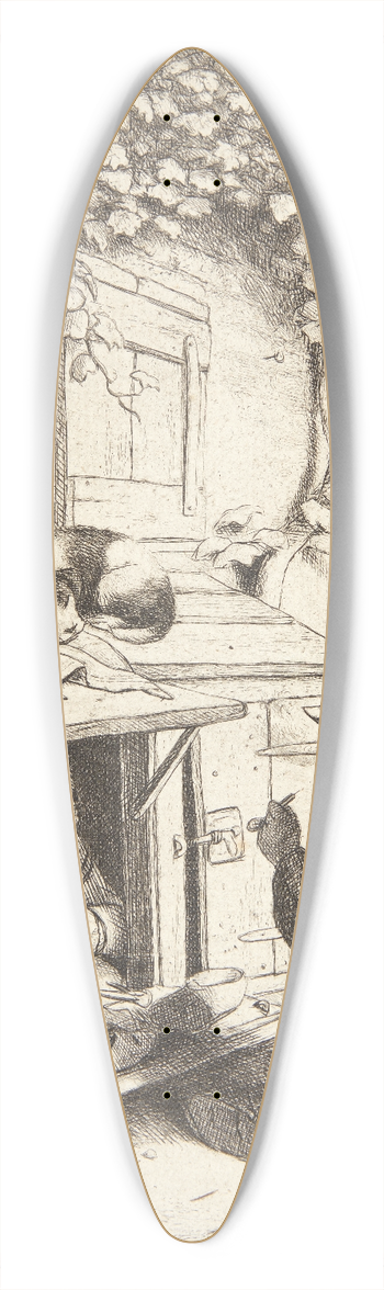 Adriaen van Ostade - The cobbler 39.3 inch art pintail longboard deck