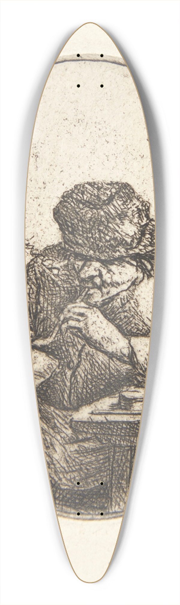 Adriaen van Ostade - The smoker 39.3 inch art pintail longboard deck