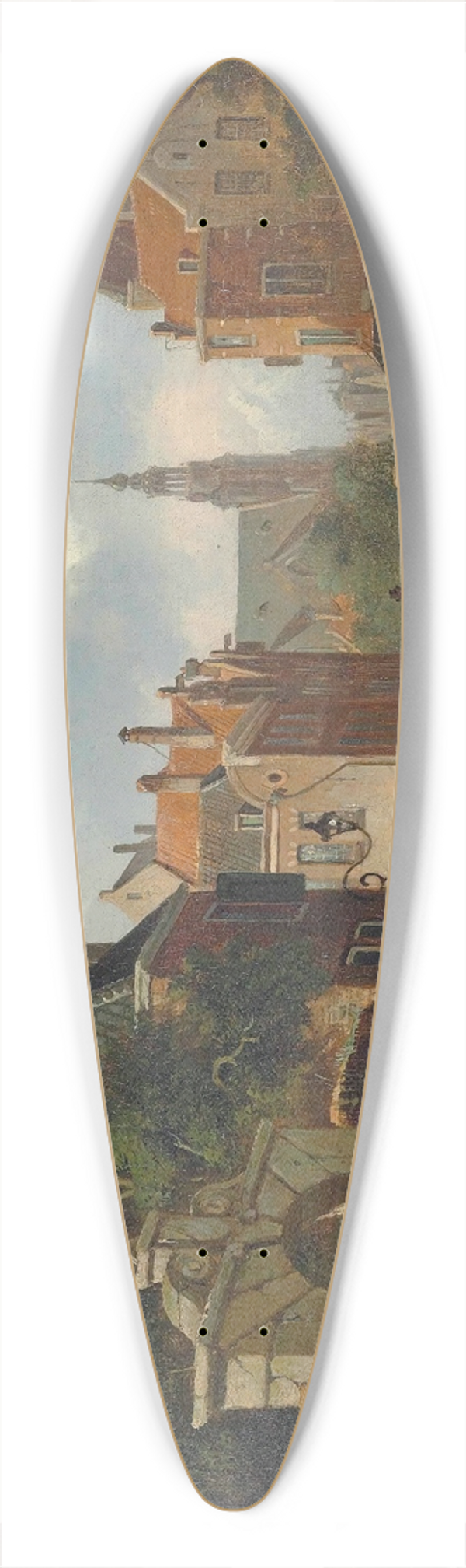 Adrianus Eversen - A busy street in Holland 39.3 inch art pintail longboard deck