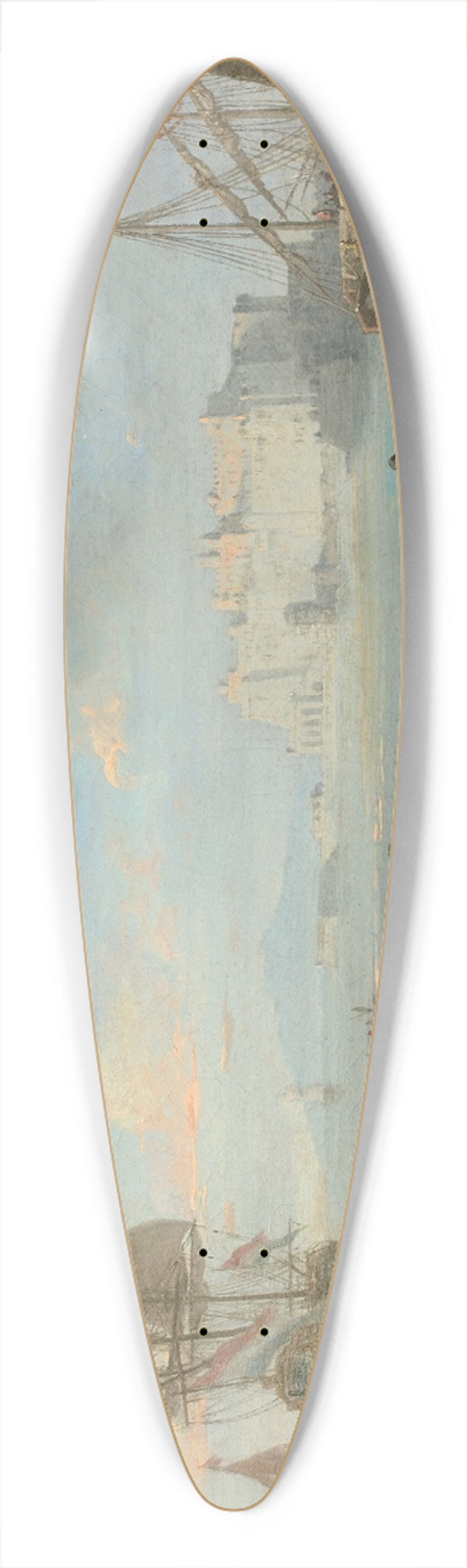 Adrien Manglard - Vue du Castel dellOvo dans la baie de Naples 39.3 inch art pintail longboard deck
