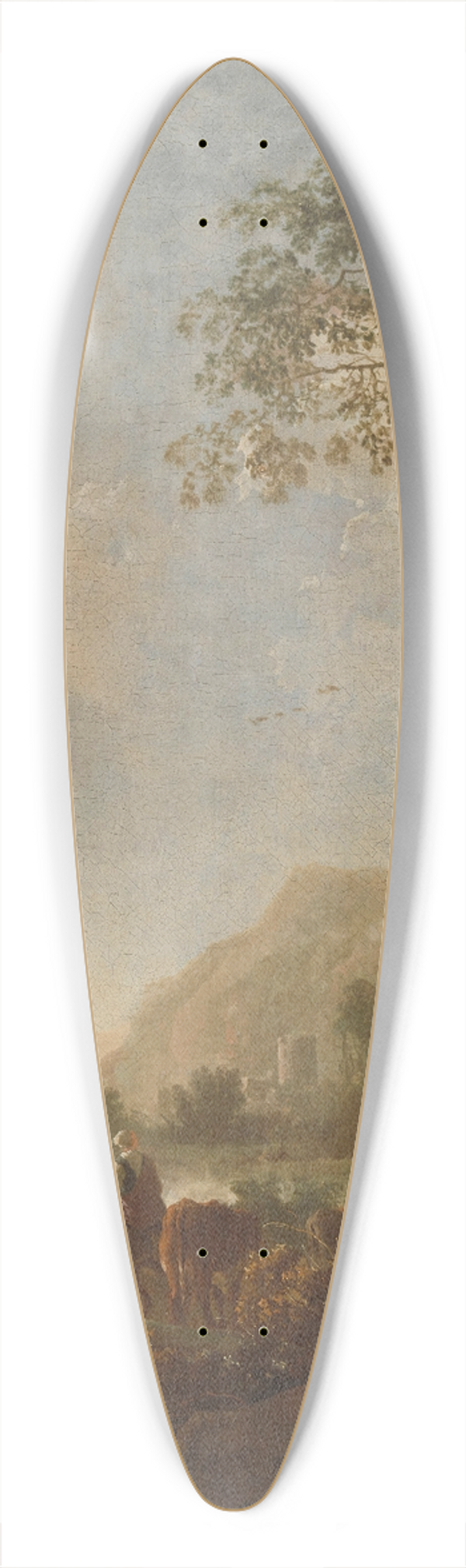 Aelbert Cuyp - Landscape with Herdsmen and Cattle 39.3 inch art pintail longboard deck