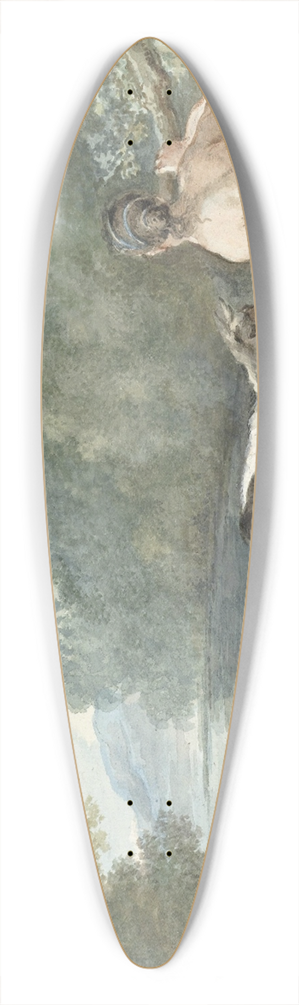 Aert Schouman - Herderin met geiten in een landschap met een meer 39.3 inch art pintail longboard deck